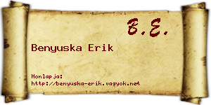 Benyuska Erik névjegykártya